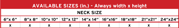 Product 1 Aviable Sizes